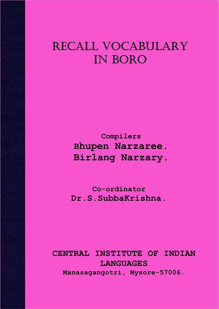 Recall Vocabulary in Boro
